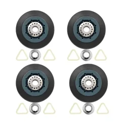 4-pack W10314173 Torktrummarulle Ersättning för Torktumlare Kompatibel med WPW10314173 Rulldyna [DB] Black Blue