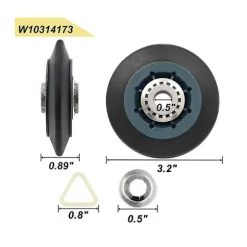 4-pack W10314173 Torktrummarulle Ersättning för Torktumlare Kompatibel med WPW10314173 Rulldyna [DB] Black Blue