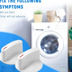 2-pack WH1X2721 Torktumlarknapp, Ersättning för Hotpoint GE Torktumlare [DB] White