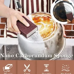 Paket Nano Carborundum Svamp Smärgel Svamp Borste Magisk Köksrengöringssvamp för Borttagning av Grytor