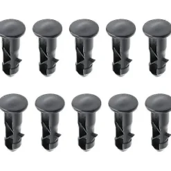 {PL}65 x 18 mm Förpackning med 10 Svarta Plastgångjärnstappar för Soptunnelock för 240 l Hushålls- och Kommersiella Soptunnor