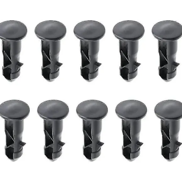 {PL}65 x 18 mm Förpackning med 10 Svarta Plastgångjärnstappar för Soptunnelock för 240 l Hushålls- och Kommersiella Soptunnor