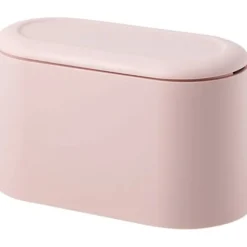 {PL}Mini soptunna för bord med lock för sovrum (rosa)