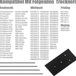 {PL}Set med 4 filter för Bauknecht, Privileg, Whirlpool torktumlare med värmepump - Svampfiltermattor g2024174332