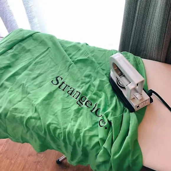 Portabelt Mini hopfällbart strykjärn Elektriskt hopfällbart strykjärn med dubbla spänningar Dammtätt kompakt litet för resan Skolan Hemmet