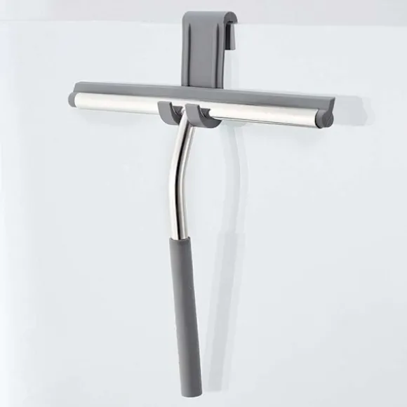 Premium Duschsqueegee i Rostfritt Stål, Hängande Utan Borrning, Sil