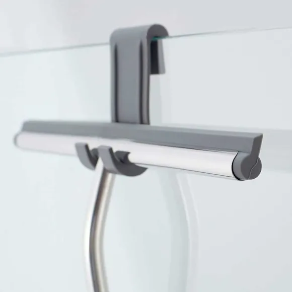 Premium Duschsqueegee i Rostfritt Stål, Hängande Utan Borrning, Sil