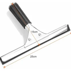 Professionell skrapa i rostfritt stål med 25 cm blad för kök, fönster, badrum, bil