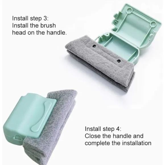 Rengöringsborstar för 3-pack fönsterspår för alla skrymslen och springor (grå+beige+grön)
