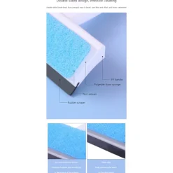Rengöringsborste för fönsterglas Dubbelsidig svamptorkare blue 18*11.5*4,.5cm