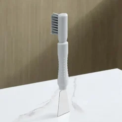 Rengöringsborste för springor, köksborste för springor, tunna rengöringsborstar för springor med skyffel för hushållsbruk