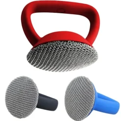 Rengöringsborste med handtag, metallnät, skrubbborste, diskborste (Fww) Red