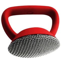 Rengöringsborste med handtag, metallnät, skrubbborste, diskborste (Fww) Red
