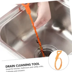 Rensrörsrensare Avloppsrör Avloppskrok Avloppsrensningsverktyg Orange Plast