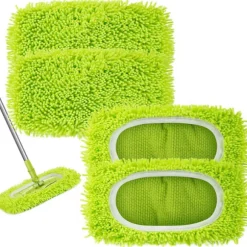 Reusable Microfiber Dry Mop Pads for Wet Mops Compatible with Swiffer Sweeper Mop Replacement Mops for Floor Cleaning 4 Pack