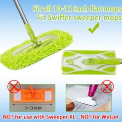 Reusable Microfiber Dry Mop Pads for Wet Mops Compatible with Swiffer Sweeper Mop Replacement Mops for Floor Cleaning 4 Pack