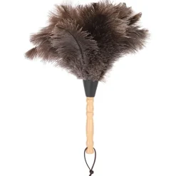Reusable Ostrich Feather Duster with Anti-Static Wooden Handle