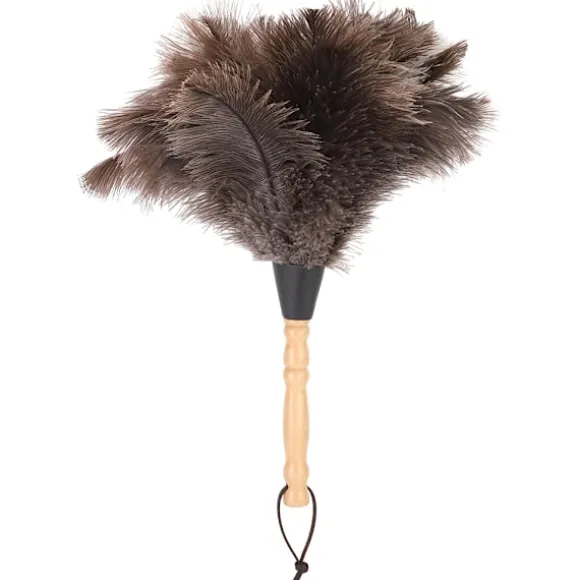 Reusable Ostrich Feather Duster with Anti-Static Wooden Handle