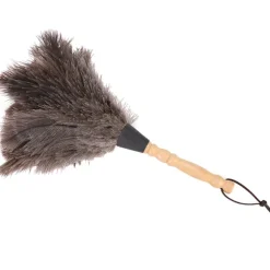 Reusable Ostrich Feather Duster with Anti-Static Wooden Handle