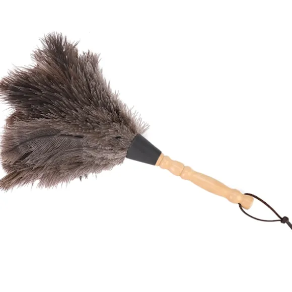 Reusable Ostrich Feather Duster with Anti-Static Wooden Handle