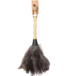 Reusable Ostrich Feather Duster with Anti-Static Wooden Handle