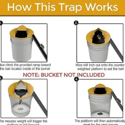 Reusable Smart Mouse Rat Trap Plastic Flip Slide Bucket Lid Humane Or Lethal Trap Door Style Multi Catch Red