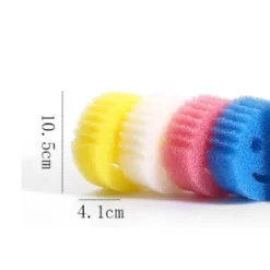 Rolig Skrubbdisk Tråkigt Ansikte, Fläck- och Luktborttagande Honungskakssvamp, Hållbar Rengöringsduk för Hemmakök, Plastsvamp (Set med 3) Yellow+blue+red | Fyndiq