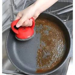 Rostfritt stål rengöringsborste med silikonhandtag