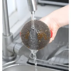 Rostfritt stål rengöringsborste med silikonhandtag