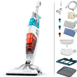Rowenta Clean & Steam Multi Ångstädare, Dammsuger och tvättar samtidigt med ånga RY8544WH Vit, blå, orange