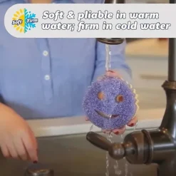 Scrub Daddy & Scrub Mommy Dubbelsidig Svampset - Ergonomisk, Repfri Rengöring För Kök, Badrum & Mer - Polyuretan, Säker På Flera Ytor (FMY) Random Color 3pcs | Fyndiq