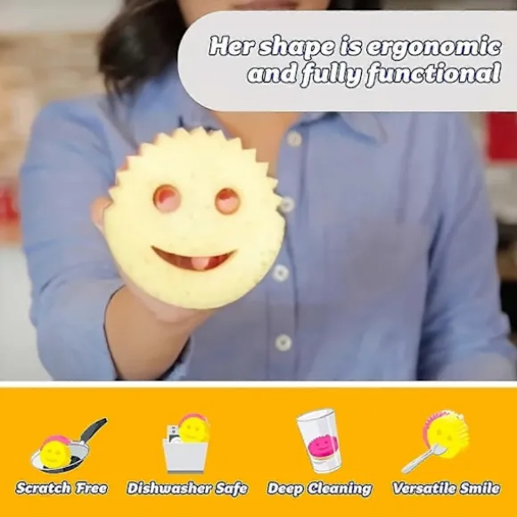 Scrub Daddy & Scrub Mommy Dubbelsidig Svampset - Ergonomisk, Repfri Rengöring För Kök, Badrum & Mer - Polyuretan, Säker På Flera Ytor (FMY) Random Color 3pcs | Fyndiq