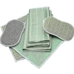Set med 6 Bambu Mikrofiberdukar för Fönster Speglar Kakel Karosseri Mikrofiber Bambu Glas-jie