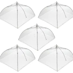 Set med 5 flugskydd & kakskydd hopfällbara - Kakskydd, kakskydd & matskydd med fruktflugnät - Perfekt flugavvisare, fruktflugavvisare &