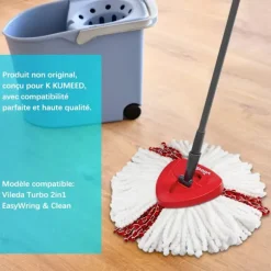 Set med 3 mopphuvud 2 i 1 mikrofibermopp för enkel vridning och rengöring