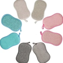 Set med 8 Tvättbara Antibakteriella Mikrofiber Återanvändbara Svampar db