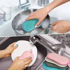 Set med 8 tvättbara diskborstesvampar Kök Antibakteriell Återanvändbar Mikrofiber Skursvampar Dubbelsidig Svampsvamp för Non-stick Grytor Stekpannor G... | Fyndiq