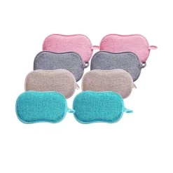 Set med 8 tvättbara disktrasor i mikrofiber, perfekta för non-stick pannor