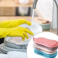 Set med 8 tvättbara disktrasor i mikrofiber, perfekta för non-stick pannor