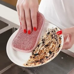 Set med 8 tvättbara mikrofibersvampar, perfekta för nonstick-ytor