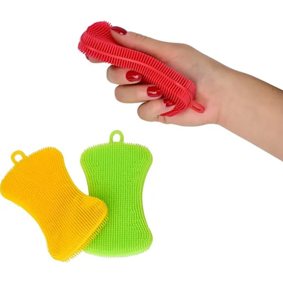 Silikonschwamm Küchenschwamm Reinigungsschwamm multifunktionell (Einzelpack, Rosa)