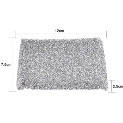 Silverglans Kudde 4-pack Diskborste Svamp Scourge Lurex Svamp Perfekt för beläggning av kastruller, stekpannor, keramiska spisar