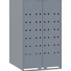 Skjul för sopkärl grå 69x79x117 cm stål
