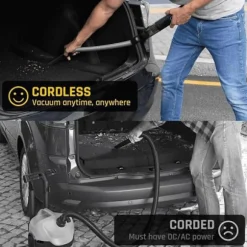 Slim V8 Mate Sladdlös Bil Dammsugare Hög Effekt 12000Pa/30AW, Handhållen Dammsugare Sladdlös Portabel Dammsugare för Bil-Perfekt black