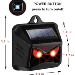 Solcellsdrivna repellenter kompatibla med vilda djur som tvättbjörnar, rådjur, rävar, vildsvin, etc. 2 effektiva insektsmedel med rött LED-ljus【pl】