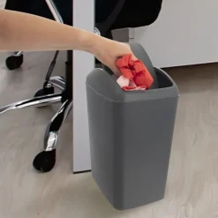 Soptunna 10L mörkgrå med tippbart lock