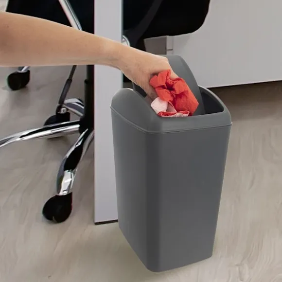 Soptunna 10L mörkgrå med tippbart lock