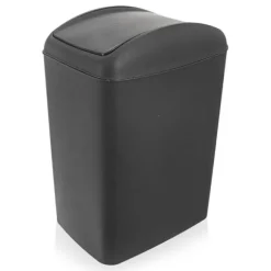 Soptunna 5L, mörkgrå plast, svängbart lock