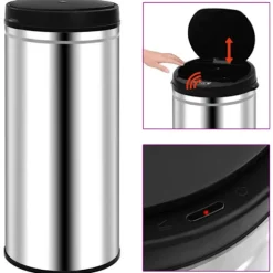Soptunna med automatisk sensor 80 L rostfritt stål