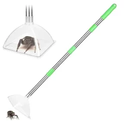 Spindel- och insektsfångare - 81 cm justerbar långskaftad spindelfångare och frigörare, kontaktlös fångst av insekter Silver